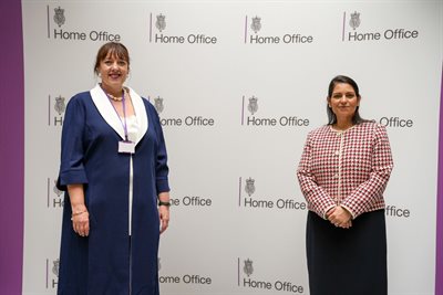 Commissioner Henry with the Home Secretary Priti Patel