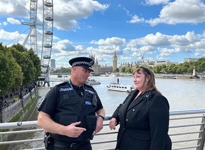 Caroline with officer at Op London Bridge