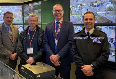 CCTV control room visit - Geoff Carpenter, Martin Hickey, Dave Banks and Rob Lawton