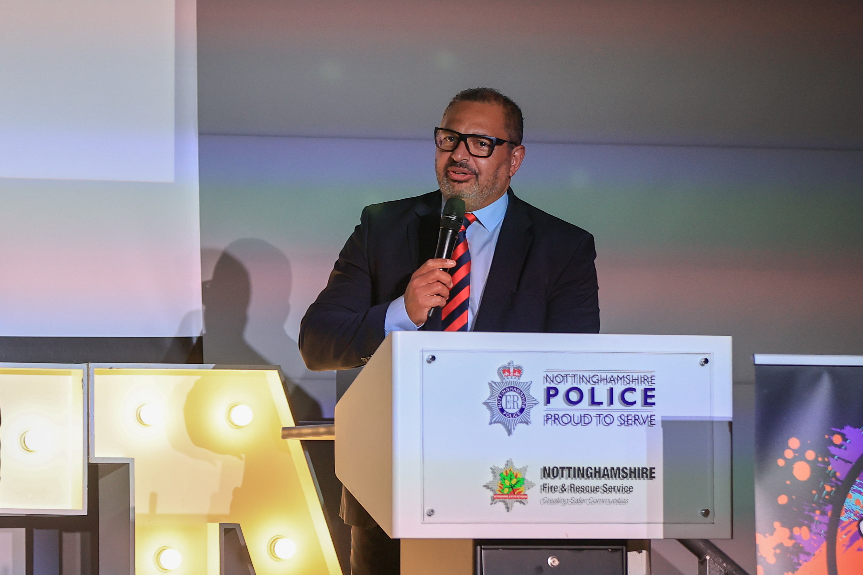 PCC Gary Godden delivering a speech