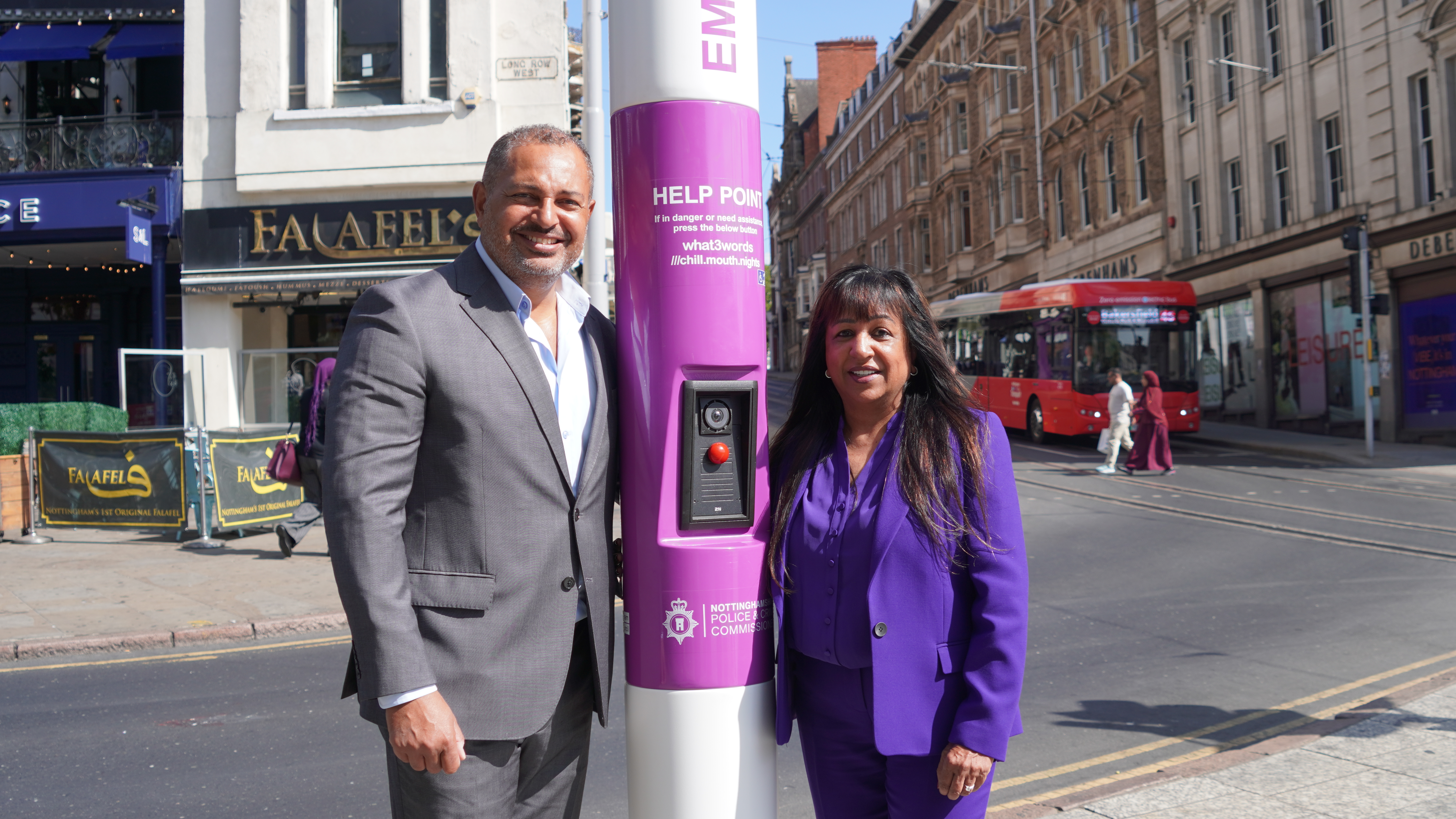 PCC Gary Godden alongside Deputy PCC Angela Kandola at the Angel Row help point