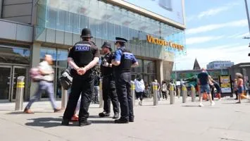 Nottinghamshire Police officers outside Victoria Centre