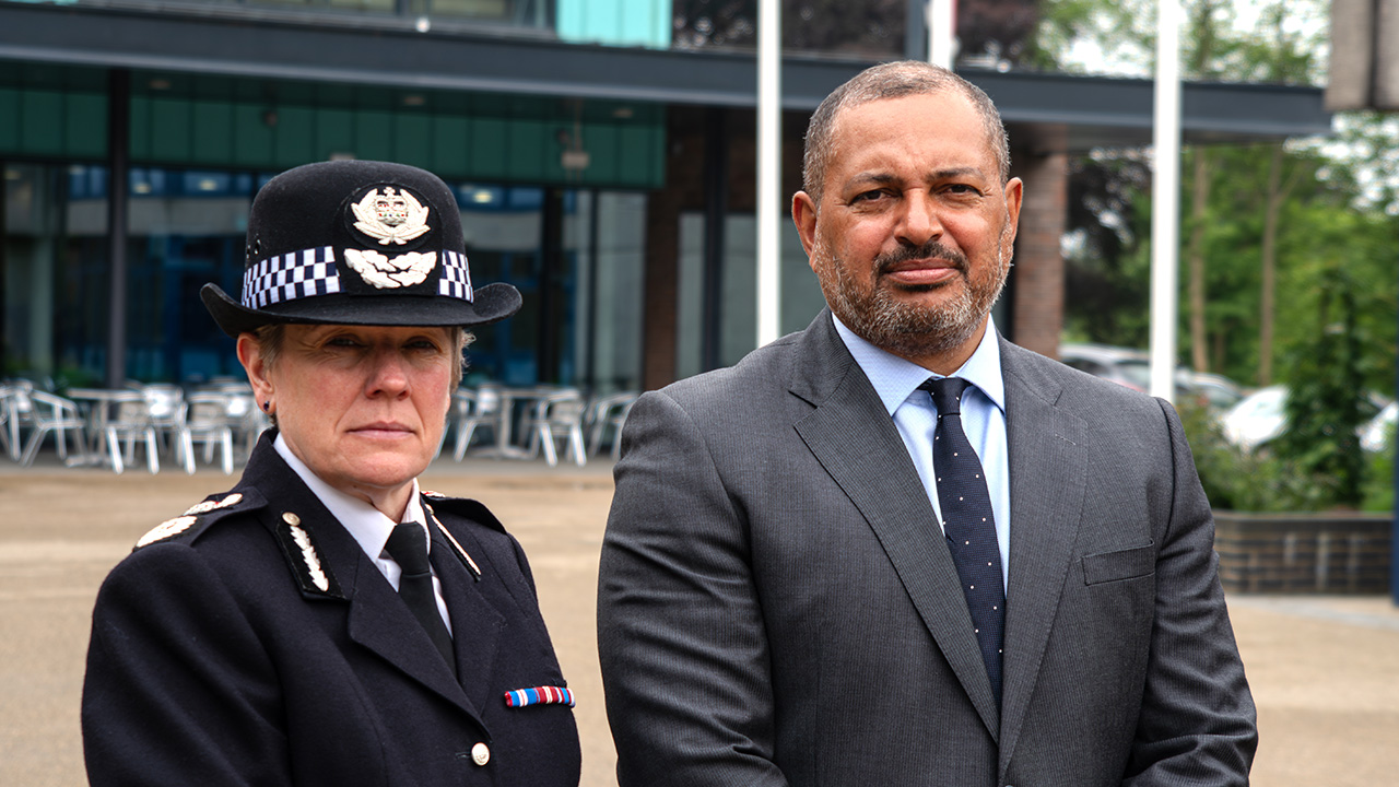 Police and Crime Commissioner Gary Godden alongside Chief Constable Kate Meynell