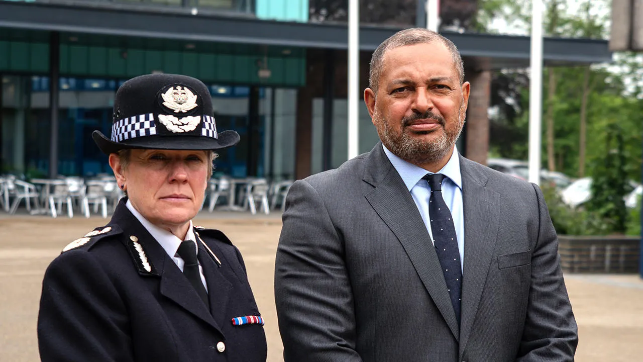 Police and Crime Commissioner Gary Godden alongside Chief Constable Kate Meynell