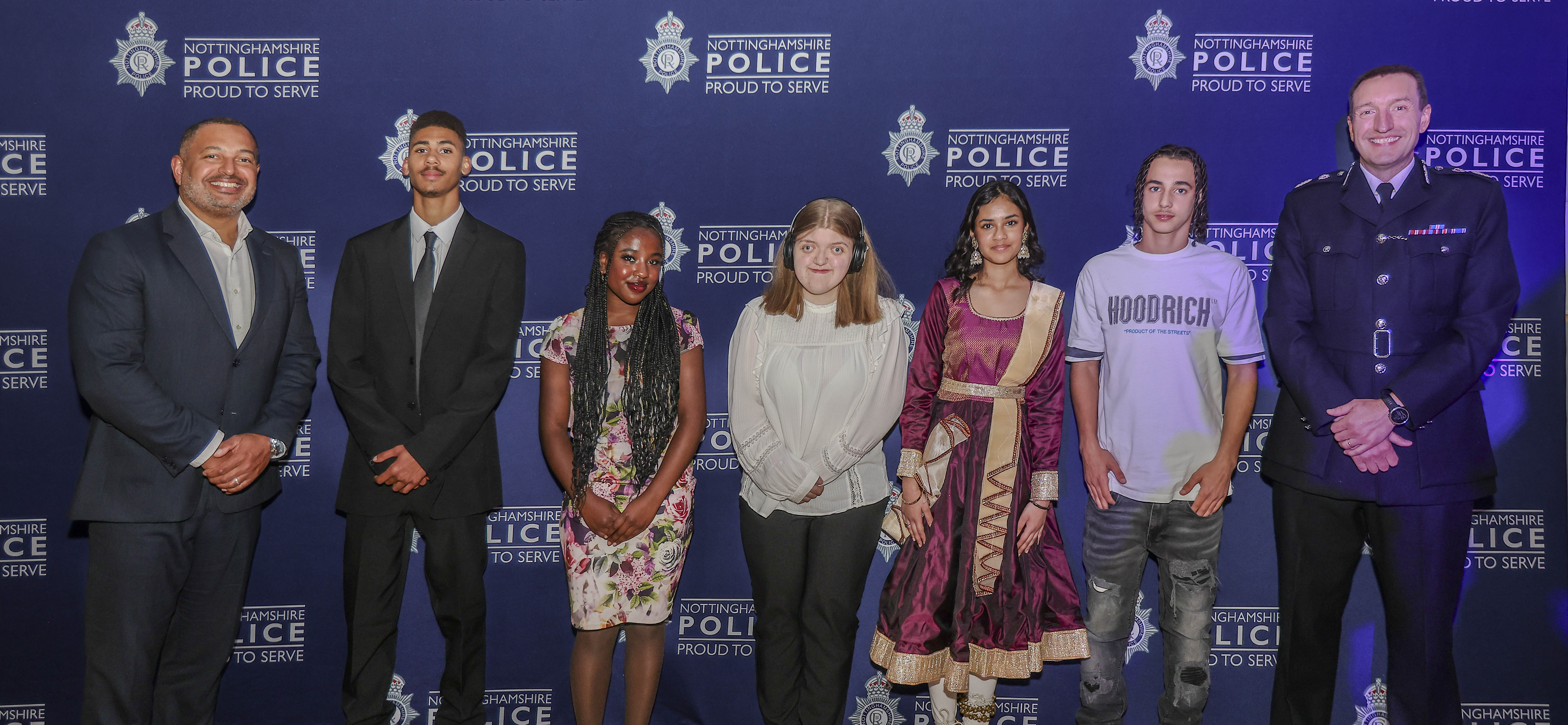 PCC Godden alongside award winners and temporary Chief Constable Steve Cooper