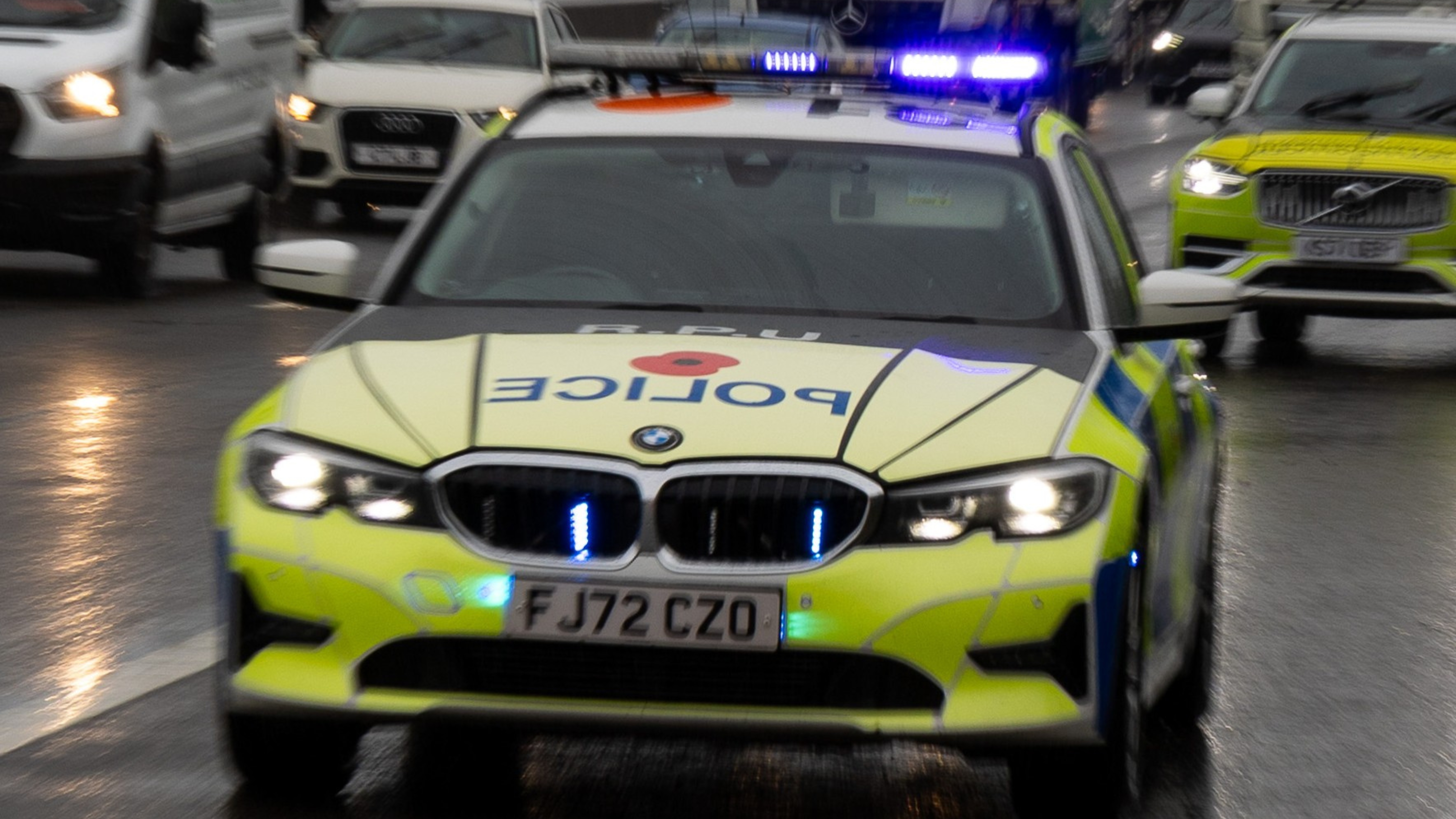 Police car on motorway