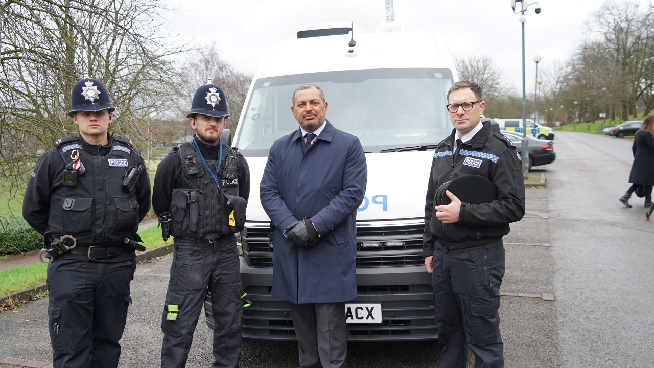 Commissioner Godden alongside officers from Clifton and Bulwell
