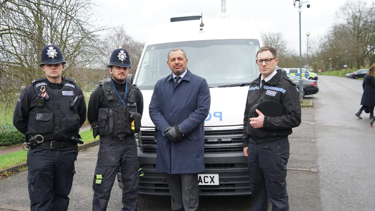 Commissioner Godden alongside officers from Clifton and Bulwell
