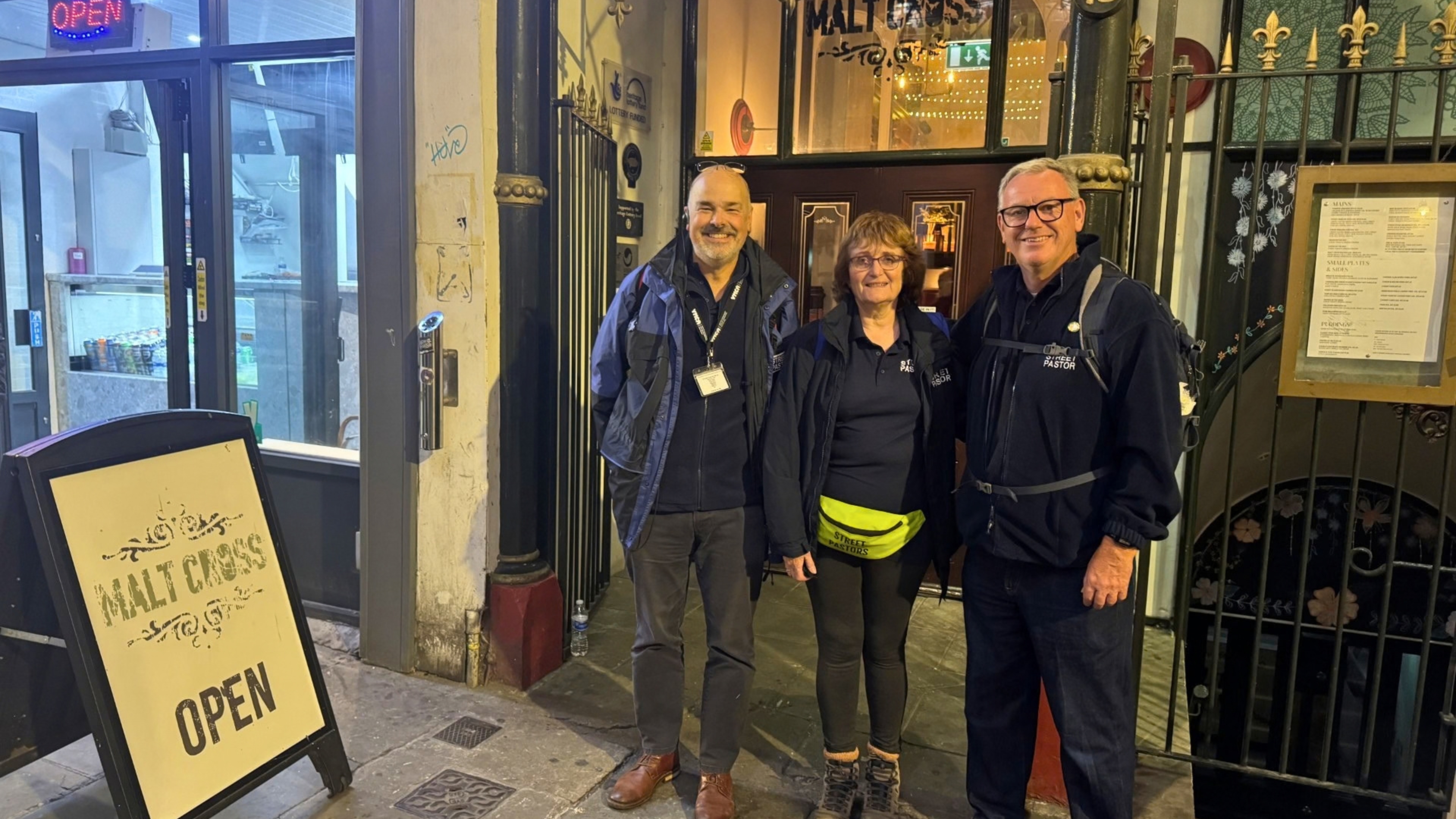 Street Pastors outside Malt Cross pub
