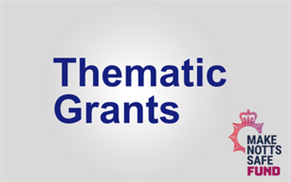 Blue Thematic Grants website graphic (307 × 193 px)