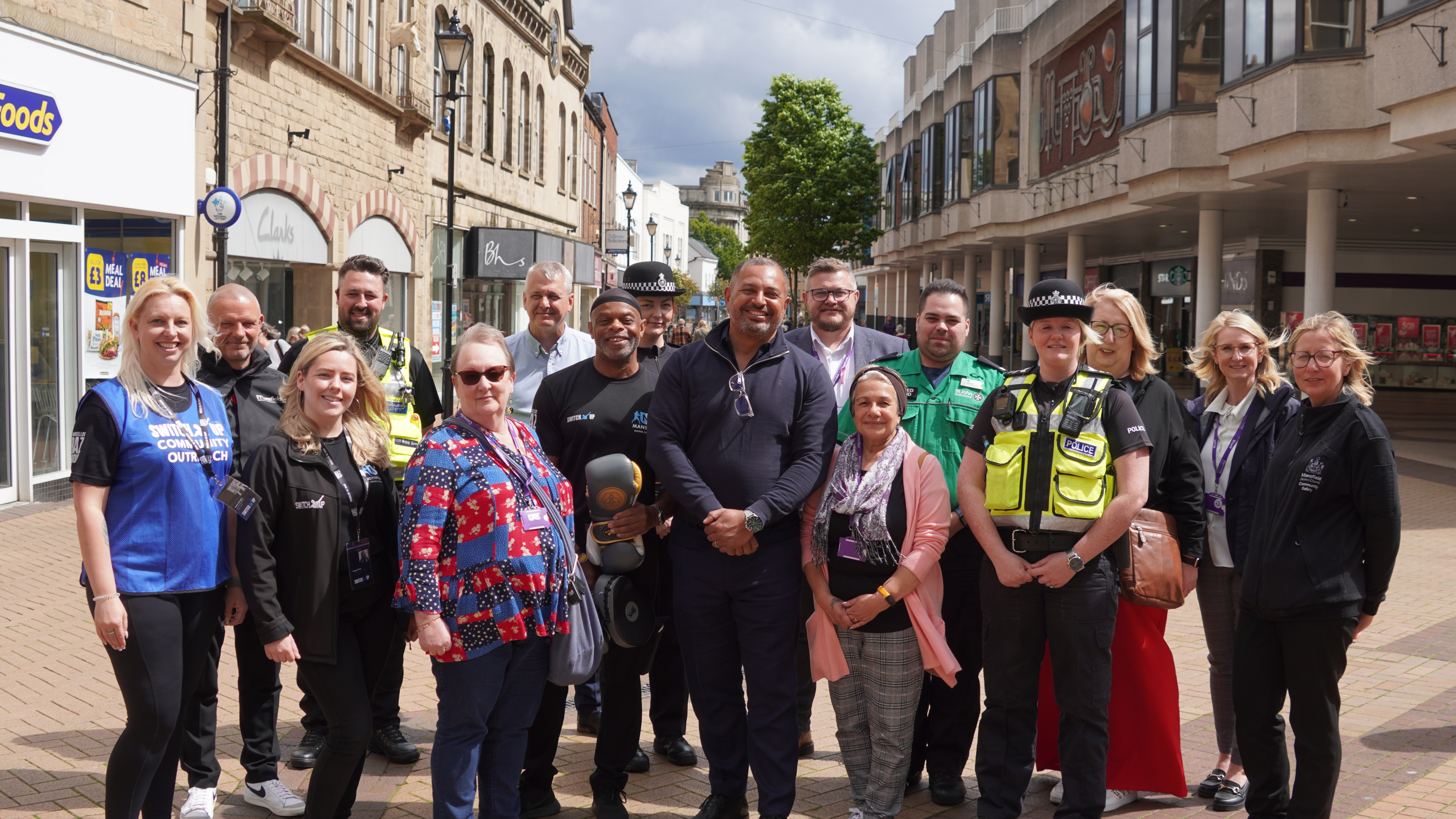 PCC Gary Godden with community representatives in Mansfield