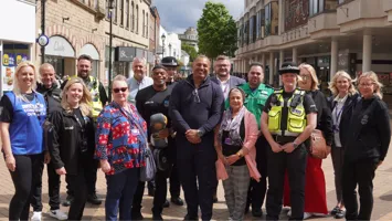 PCC Gary Godden out with partner agencies in Mansfield.