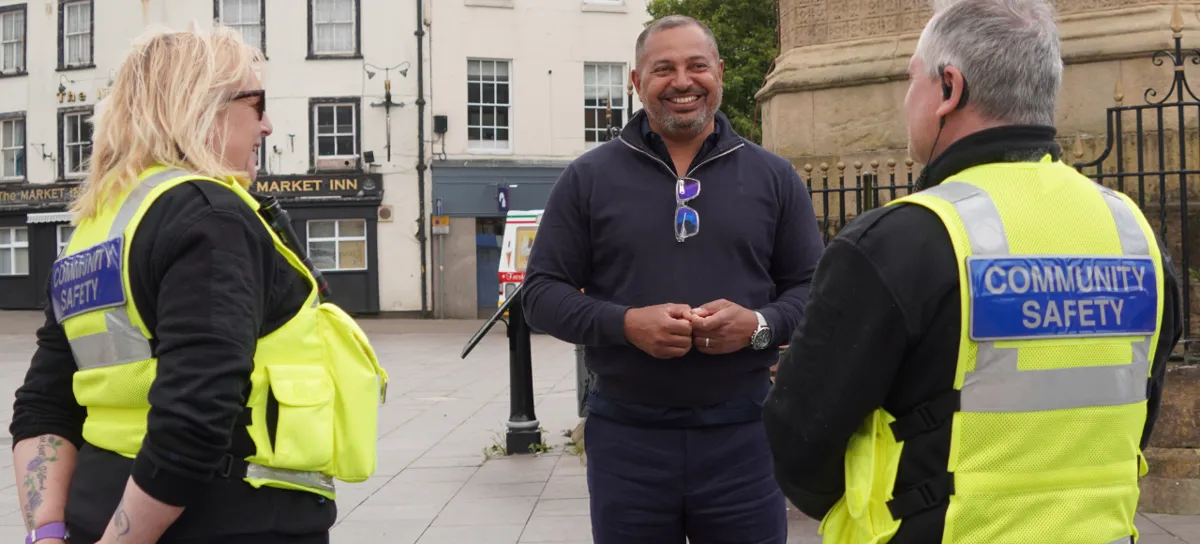 PCC Gary Godden speaking to Community Safety Officers in Mansfield.