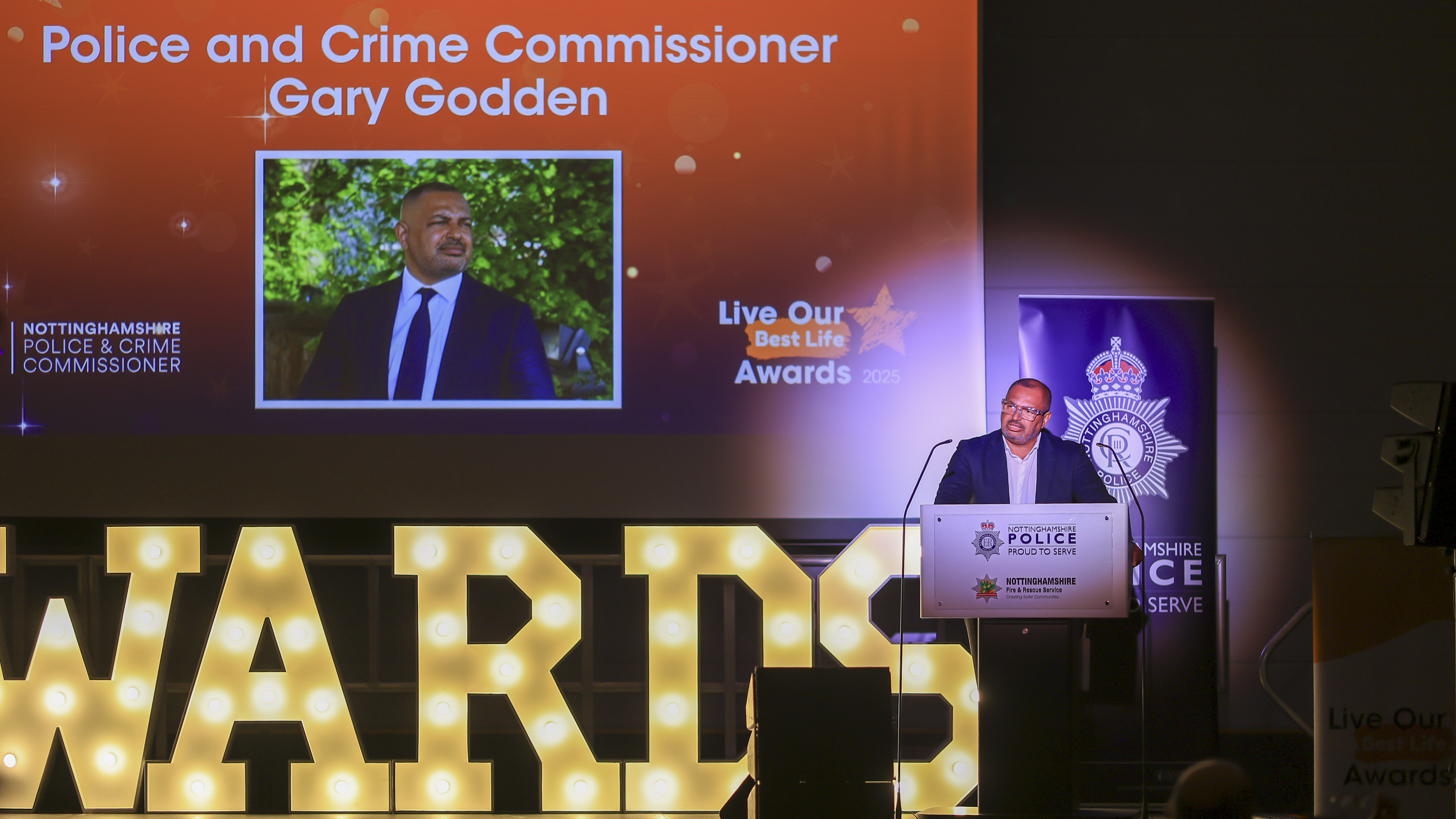 PCC Godden on stage