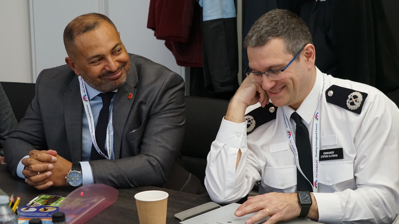 PCC Gary Godden with Commander Stephen Clayman.