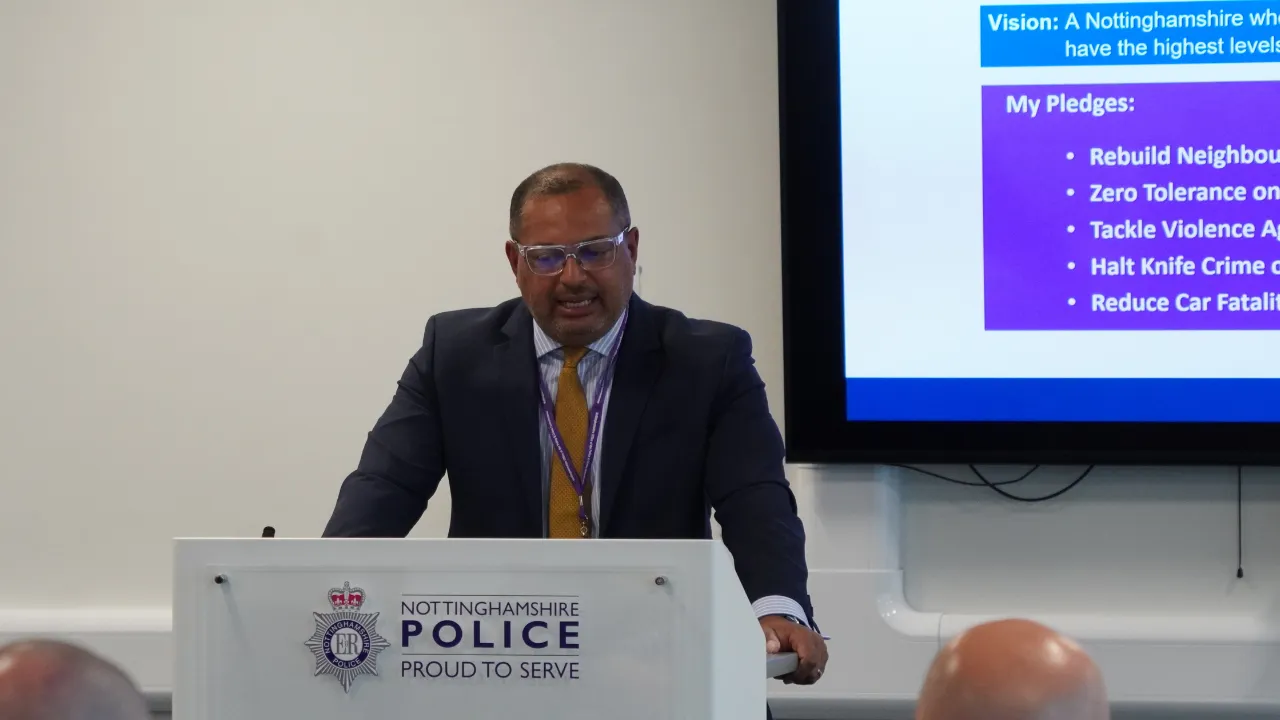 PCC Gary Godden outlining his pledges.