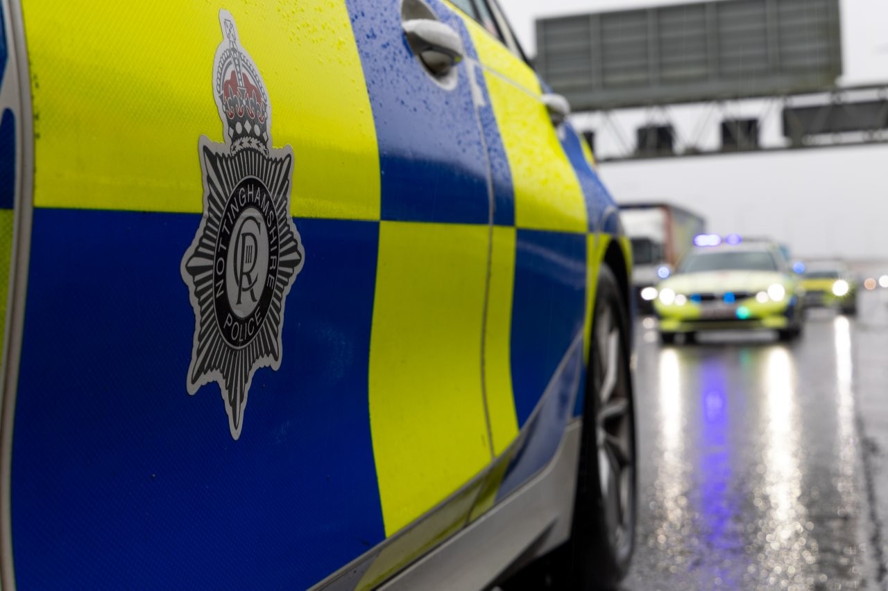 Police car on motorway