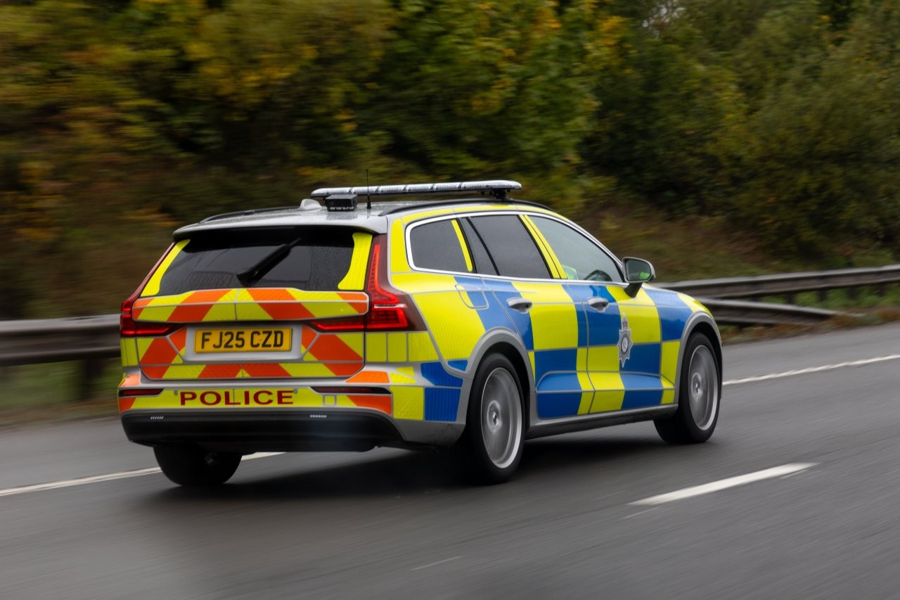 Police car on motorway