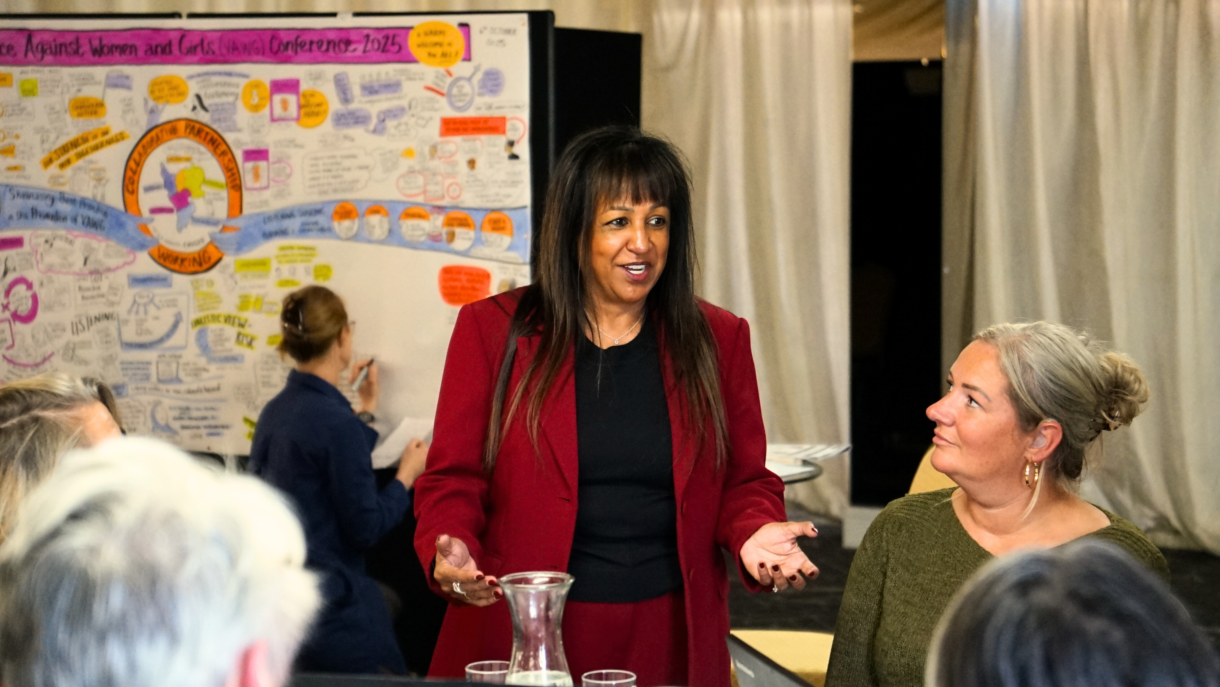 Nottinghamshire Deputy PCC Angela Kandola speaking with attendees Nottinghamshire Deputy PCC Angela Kandola speaking with attendees